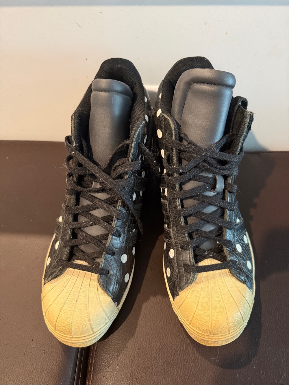 Adidas Black and White Polka Dot Athletic Shoe As Is - Picture 2 of 7